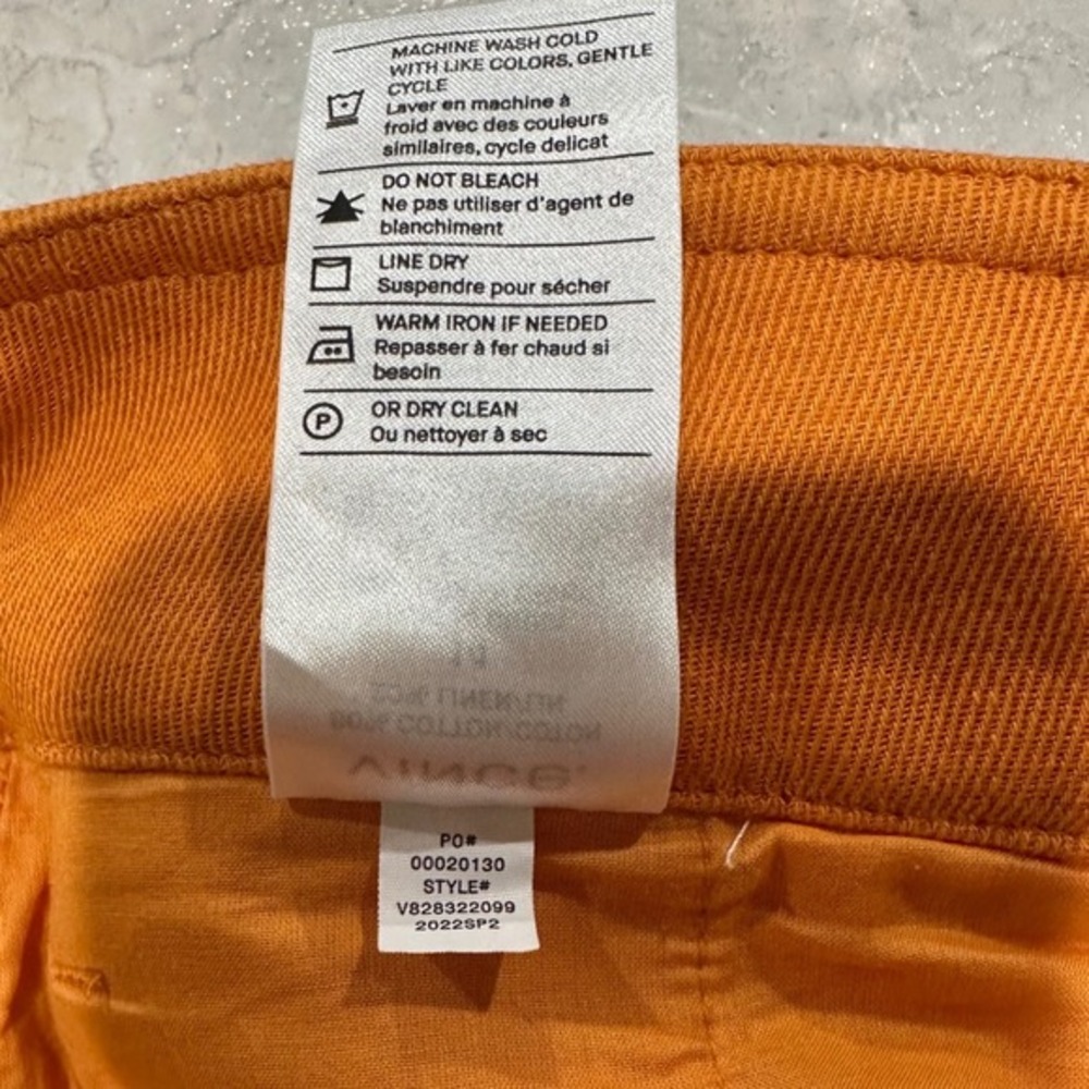 Vince Belted Pleated Shorts Burnt Orange Cotton Linen Size 14 - Picture 6 of 7